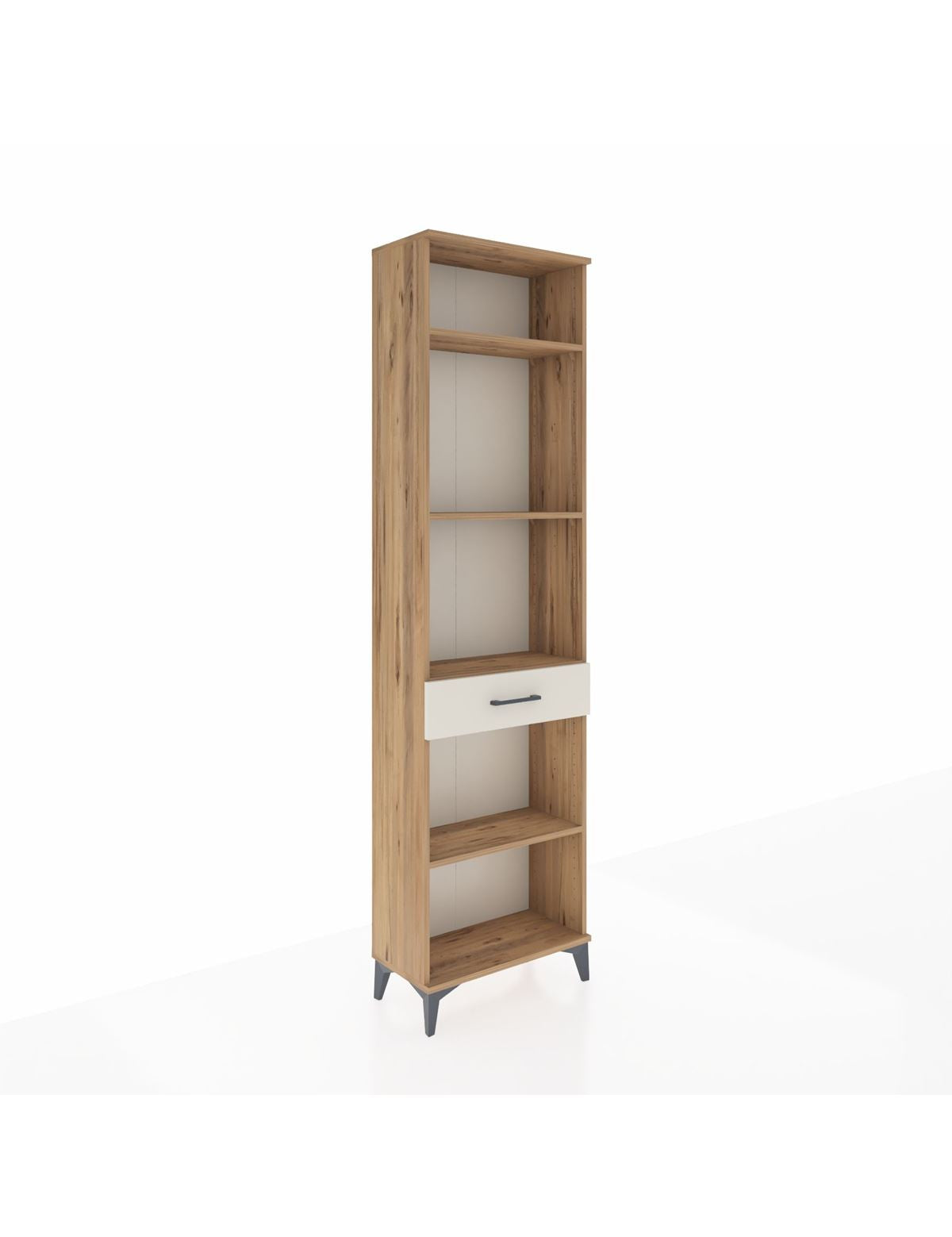 Arges Dolap 4 Raflı Tek Çekmeceli 60x30x221 Çam-Aytaşı