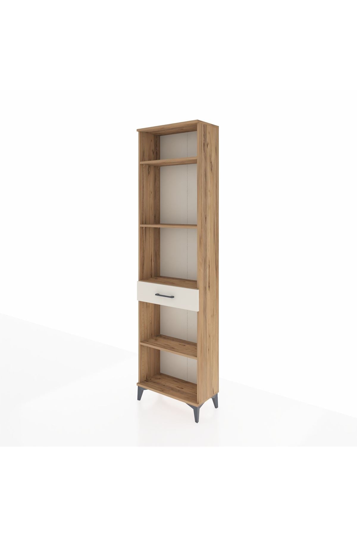 Arges Dolap 4 Raflı Tek Çekmeceli 60x30x221 Çam-Aytaşı