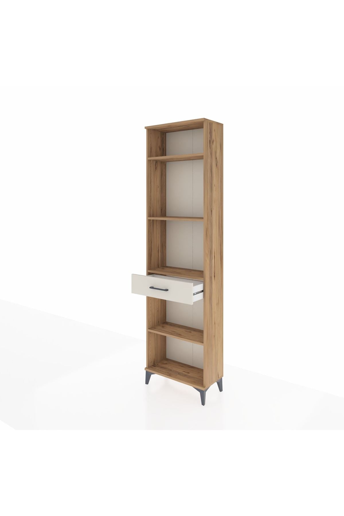 Arges Dolap 4 Raflı Tek Çekmeceli 60x30x221 Çam-Aytaşı