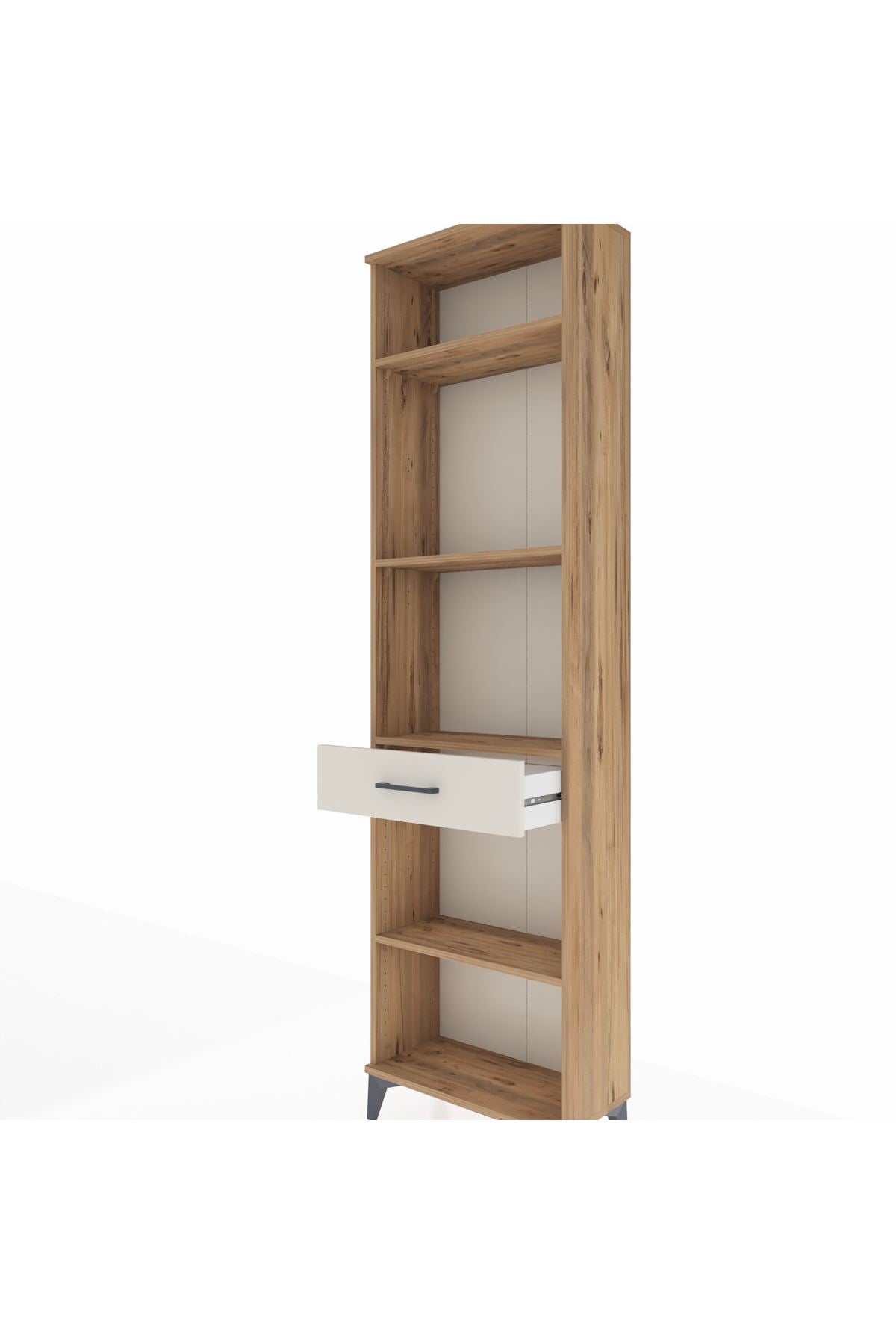 Arges Dolap 4 Raflı Tek Çekmeceli 60x30x221 Çam-Aytaşı