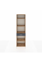 Arges Dolap 4 Raflı Tek Çekmeceli 60x30x221 Çam-Antrasit