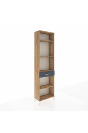 Arges Dolap 4 Raflı Tek Çekmeceli 60x30x221 Çam-Antrasit