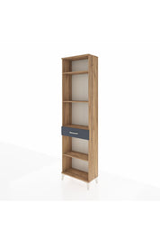 Arges Dolap 4 Raflı Tek Çekmeceli 60x30x221 Çam-Antrasit