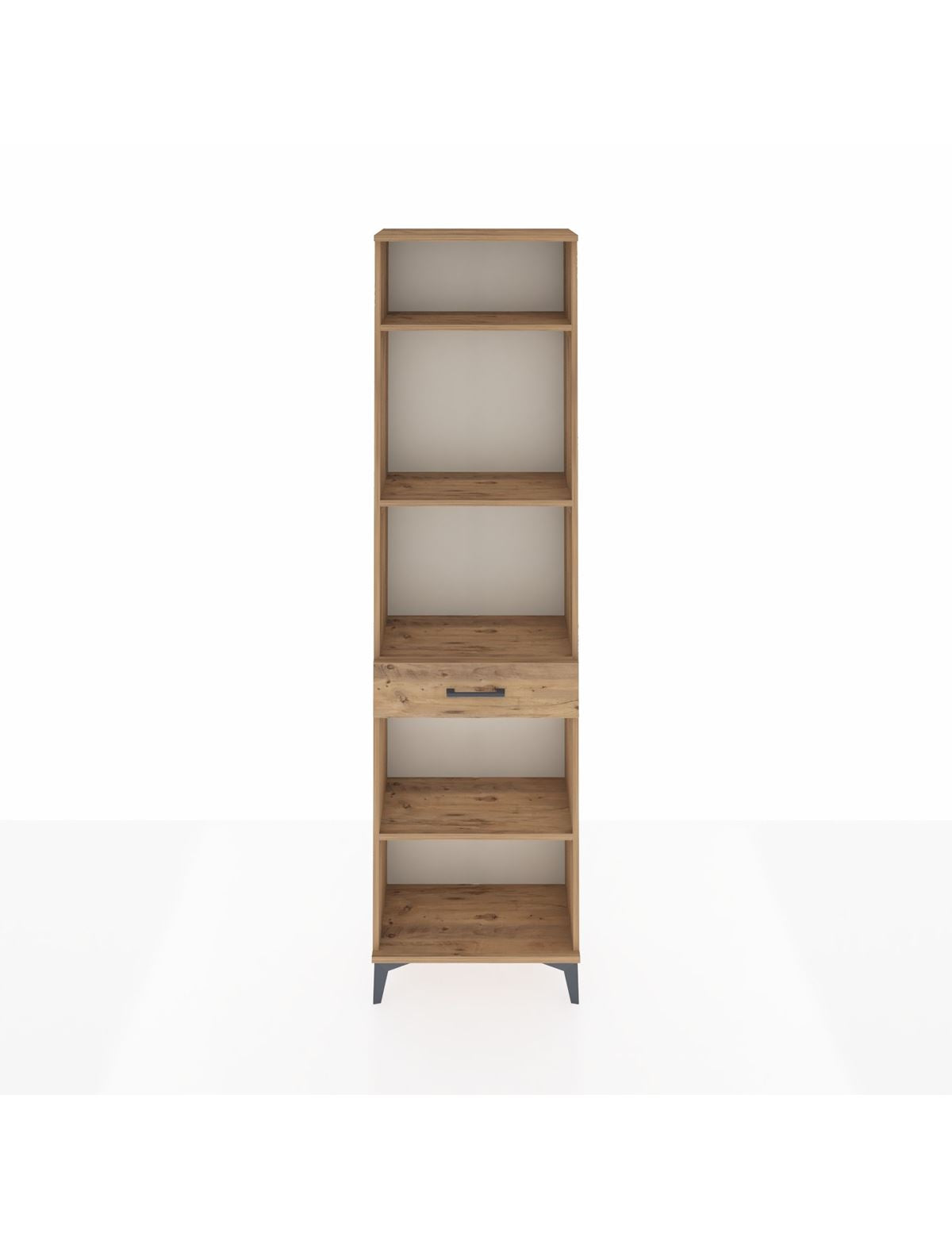 Arges Dolap 4 Raflı Tek Çekmeceli 60x30x221 Çam-Çam