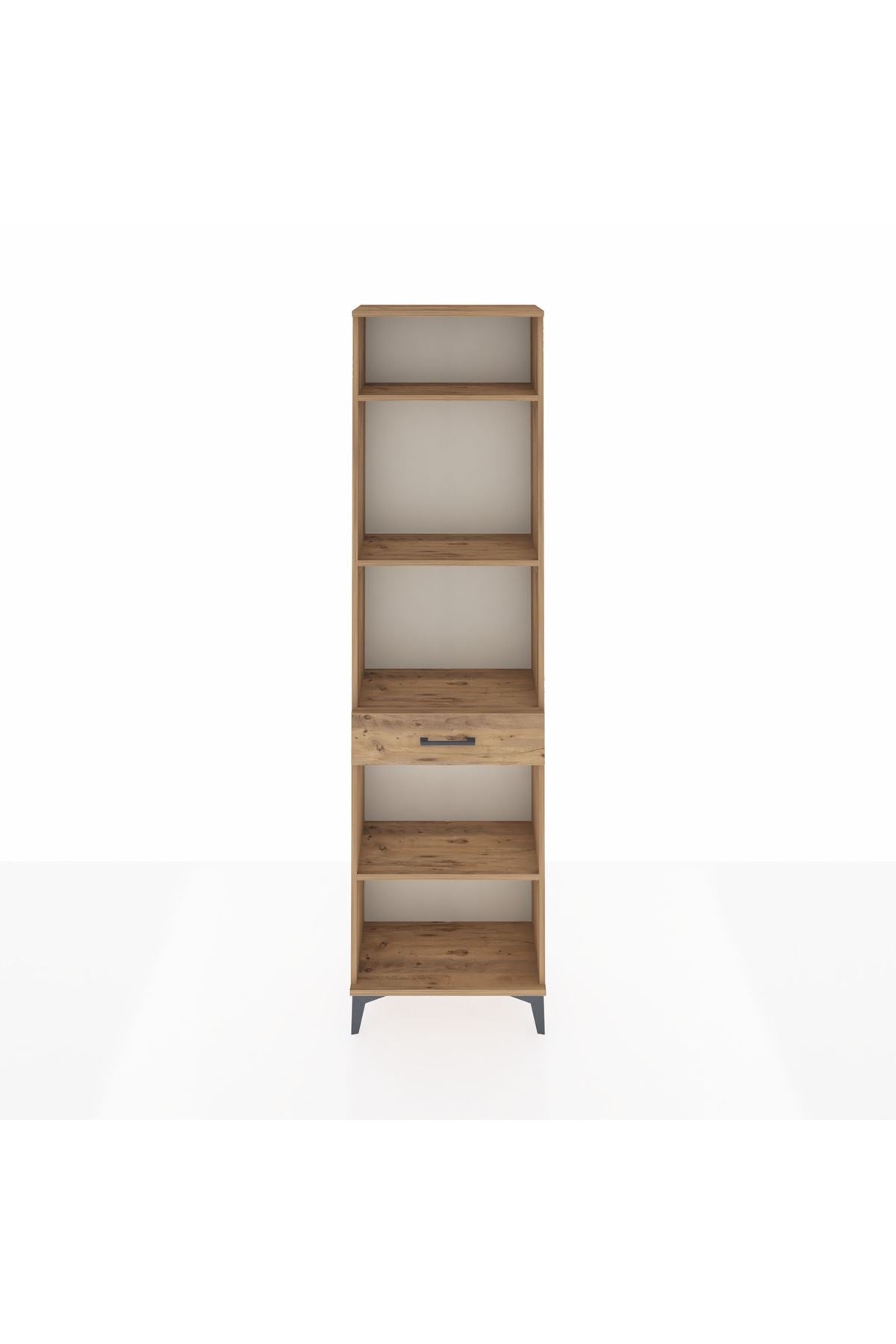 Arges Dolap 4 Raflı Tek Çekmeceli 60x30x221 Çam-Çam