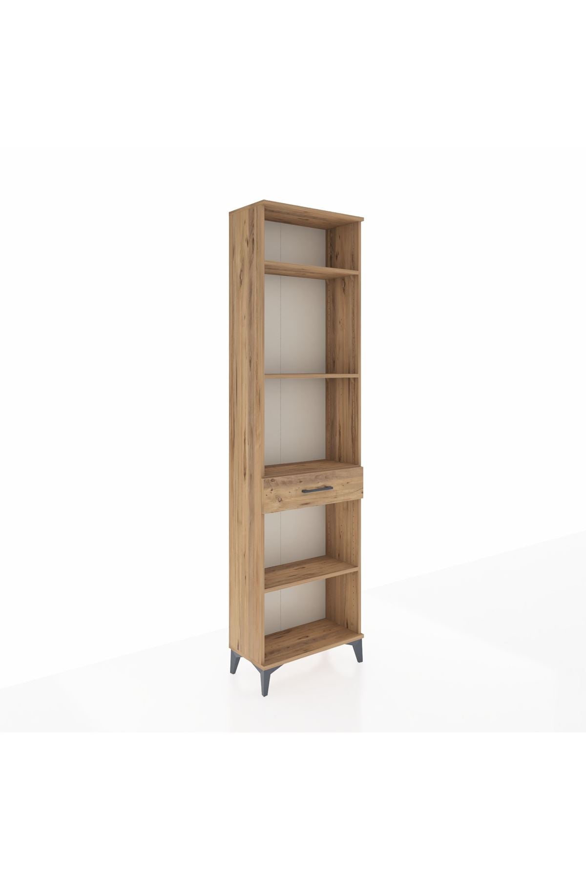 Arges Dolap 4 Raflı Tek Çekmeceli 60x30x221 Çam-Çam