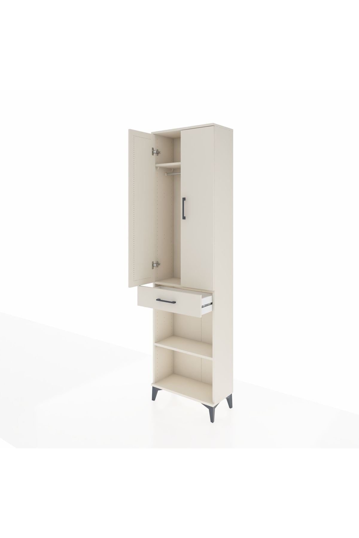 Arges Dolap 3 Raflı Tek Çekmeceli Tek Askılı 60x30x221 Aytaşı-Aytaşı