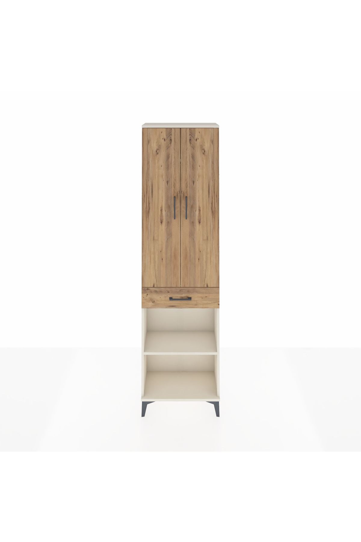 Arges Dolap 3 Raflı Tek Çekmeceli Tek Askılı 60x30x221 Aytaşı-Çam