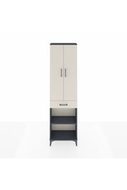 Arges Dolap 3 Raflı Tek Çekmeceli Tek Askılı 60x30x221 Antrasit-Aytaşı