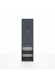 Arges Dolap 3 Raflı Tek Çekmeceli Tek Askılı 60x30x221 Antrasit-Antrasit
