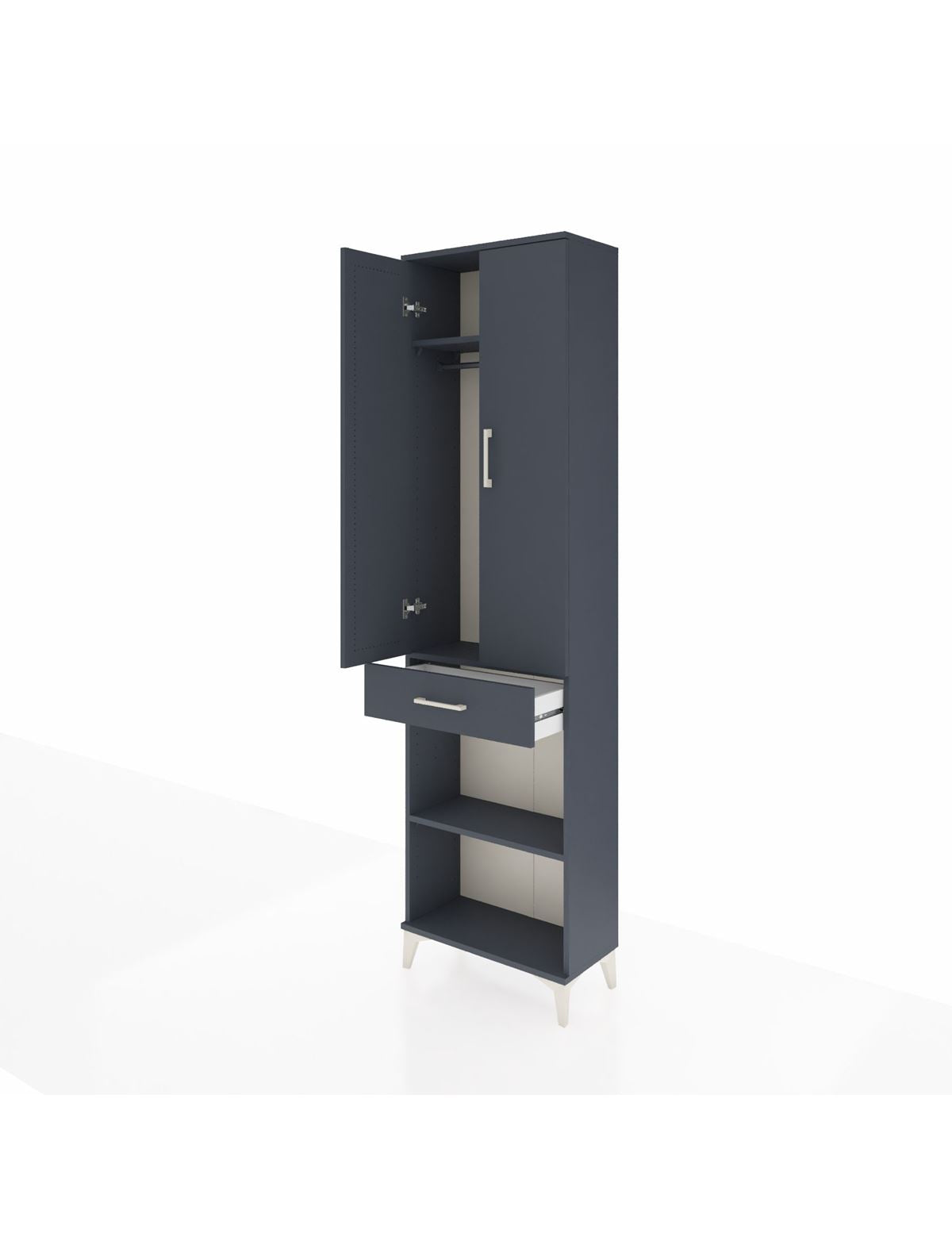 Arges Dolap 3 Raflı Tek Çekmeceli Tek Askılı 60x30x221 - S29M193V5A