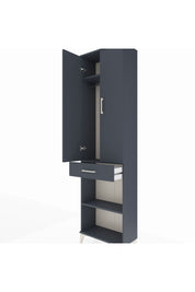 Arges Dolap 3 Raflı Tek Çekmeceli Tek Askılı 60x30x221 Antrasit-Antrasit