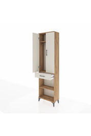 Arges Dolap 3 Raflı Tek Çekmeceli Tek Askılı 60x30x221 Çam-Aytaşı