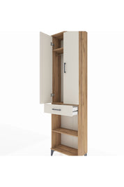 Arges Dolap 3 Raflı Tek Çekmeceli Tek Askılı 60x30x221 Çam-Aytaşı