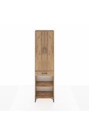 Arges Dolap 3 Raflı Tek Çekmeceli Tek Askılı 60x30x221 Çam-Çam