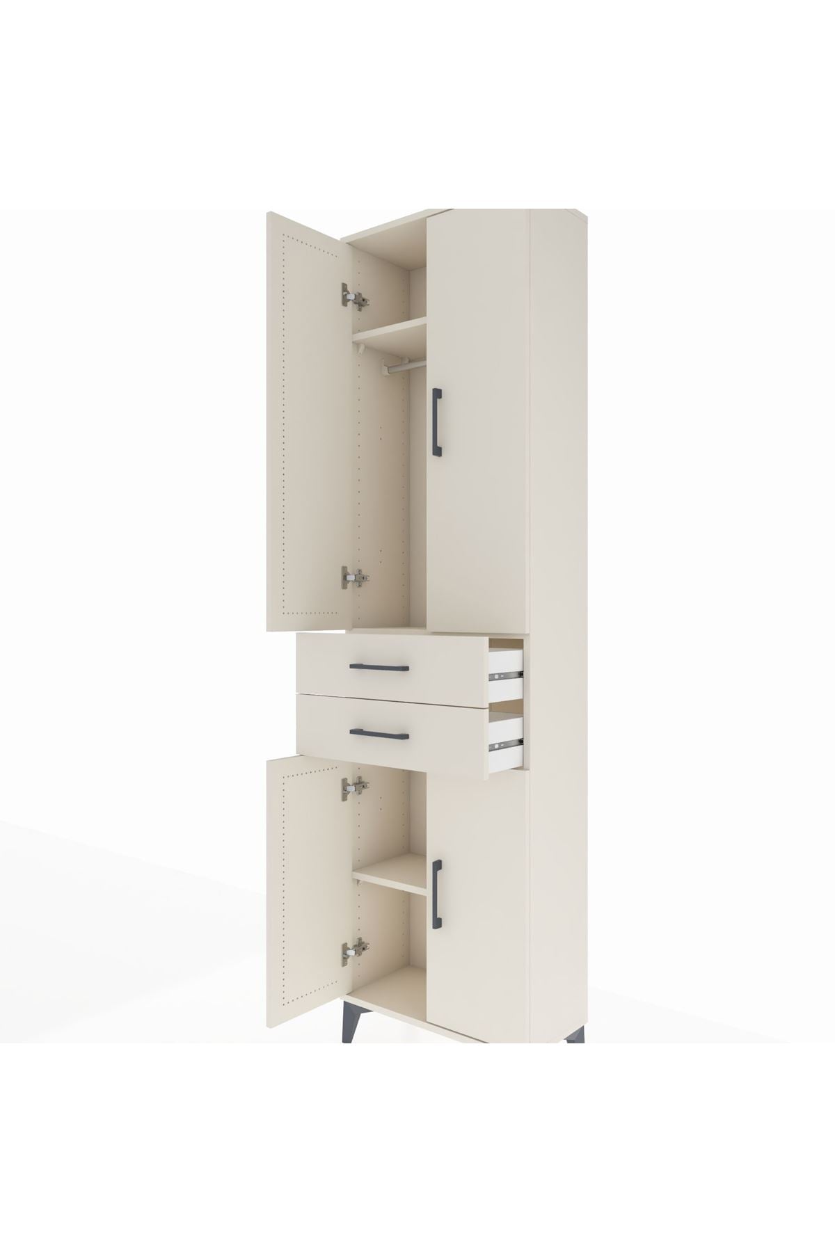 Arges Dolap 3 Raflı 2 Çekmeceli Tek Askılı 60x30x221 Aytaşı-Aytaşı