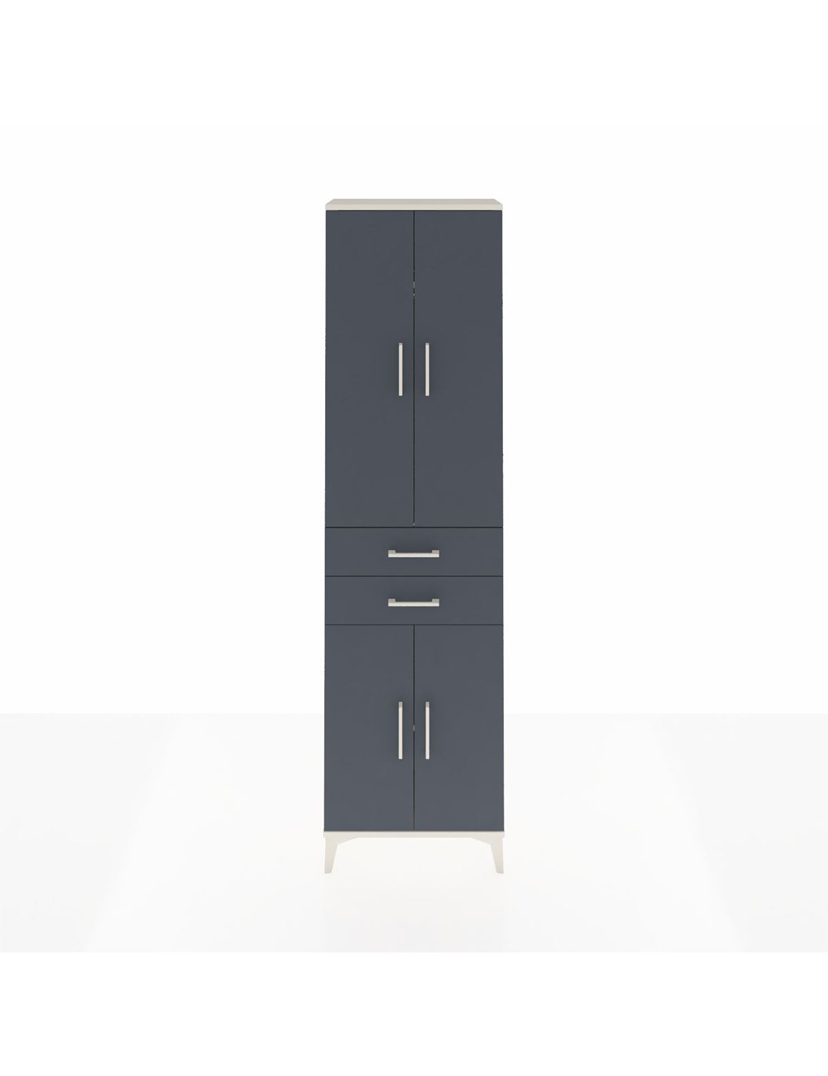 Arges Dolap 3 Raflı 2 Çekmeceli Tek Askılı 60x30x221 Aytaşı-Antrasit