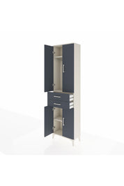 Arges Dolap 3 Raflı 2 Çekmeceli Tek Askılı 60x30x221 Aytaşı-Antrasit