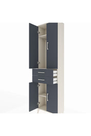 Arges Dolap 3 Raflı 2 Çekmeceli Tek Askılı 60x30x221 Aytaşı-Antrasit