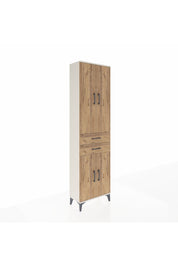 Arges Dolap 3 Raflı 2 Çekmeceli Tek Askılı 60x30x221 Aytaşı-Çam