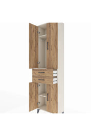 Arges Dolap 3 Raflı 2 Çekmeceli Tek Askılı 60x30x221 Aytaşı-Çam