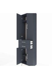 Arges Dolap 3 Raflı 2 Çekmeceli Tek Askılı 60x30x221 Antrasit-Antrasit