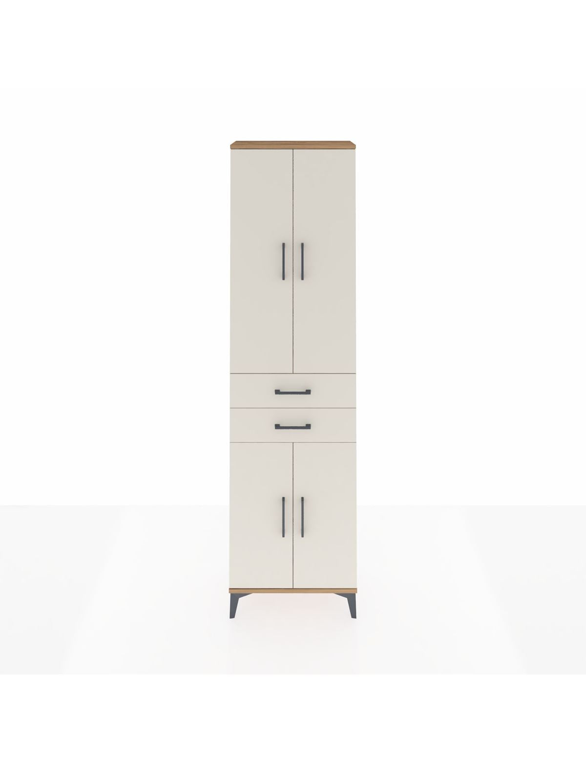 Arges Dolap 3 Raflı 2 Çekmeceli Tek Askılı 60x30x221 Çam-Aytaşı