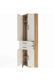 Arges Dolap 3 Raflı 2 Çekmeceli Tek Askılı 60x30x221 Çam-Aytaşı