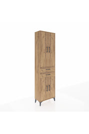 Arges Dolap 3 Raflı 2 Çekmeceli Tek Askılı 60x30x221 Çam-Çam