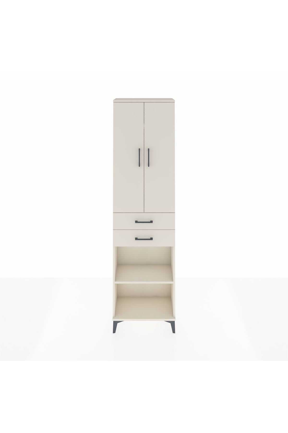 Arges Dolap 3 Raflı 2 Çekmeceli Tek Askılı 60x30x221 Aytaşı-Aytaşı