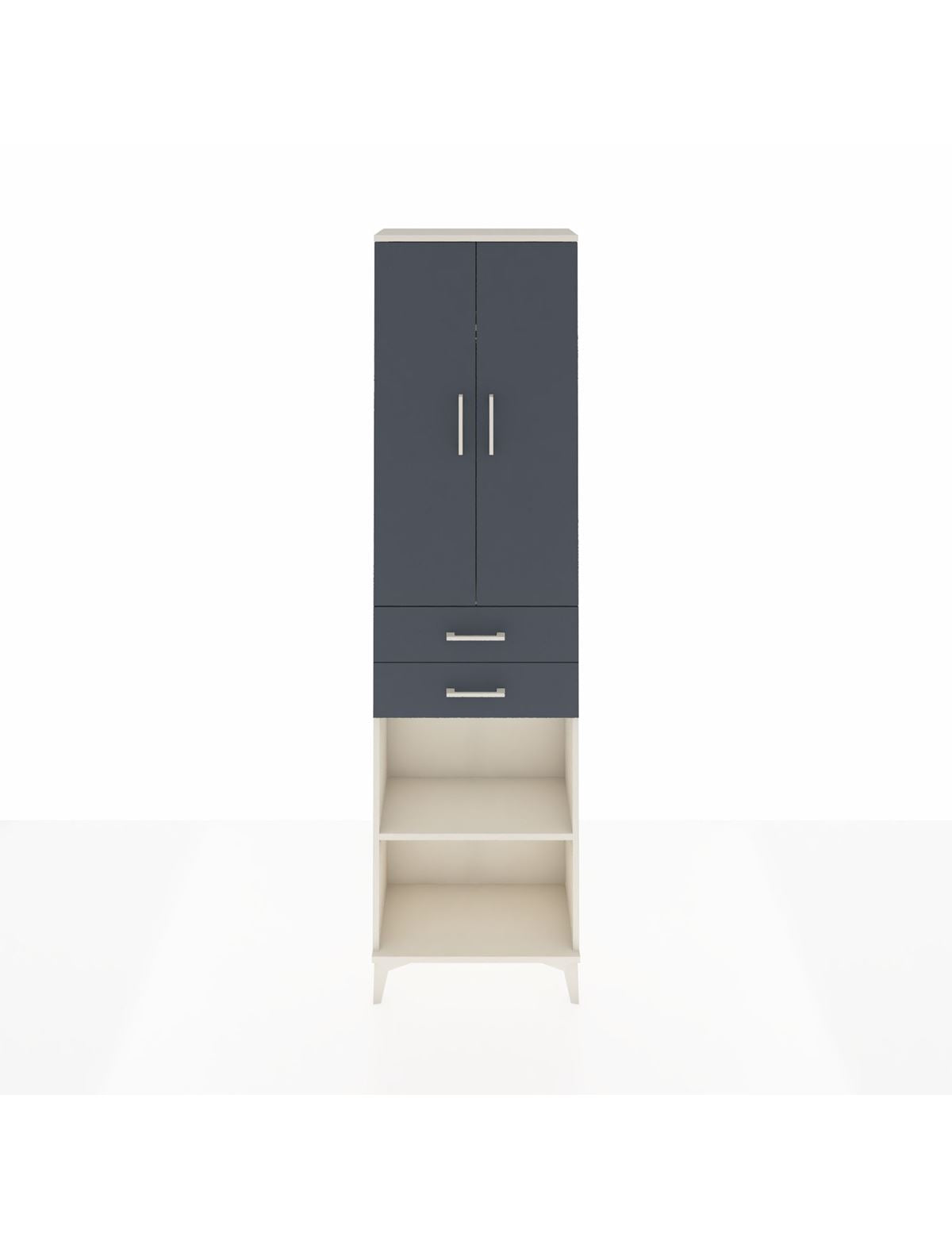 Arges Dolap 3 Raflı 2 Çekmeceli Tek Askılı 60x30x221 Aytaşı-Antrasit