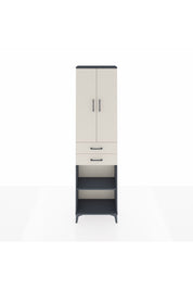 Arges Dolap 3 Raflı 2 Çekmeceli Tek Askılı 60x30x221 Antrasit-Aytaşı