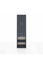 Arges Dolap 3 Raflı 2 Çekmeceli Tek Askılı 60x30x221 Antrasit-Antrasit