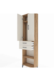 Arges Dolap 3 Raflı 2 Çekmeceli Tek Askılı 60x30x221 Çam-Aytaşı