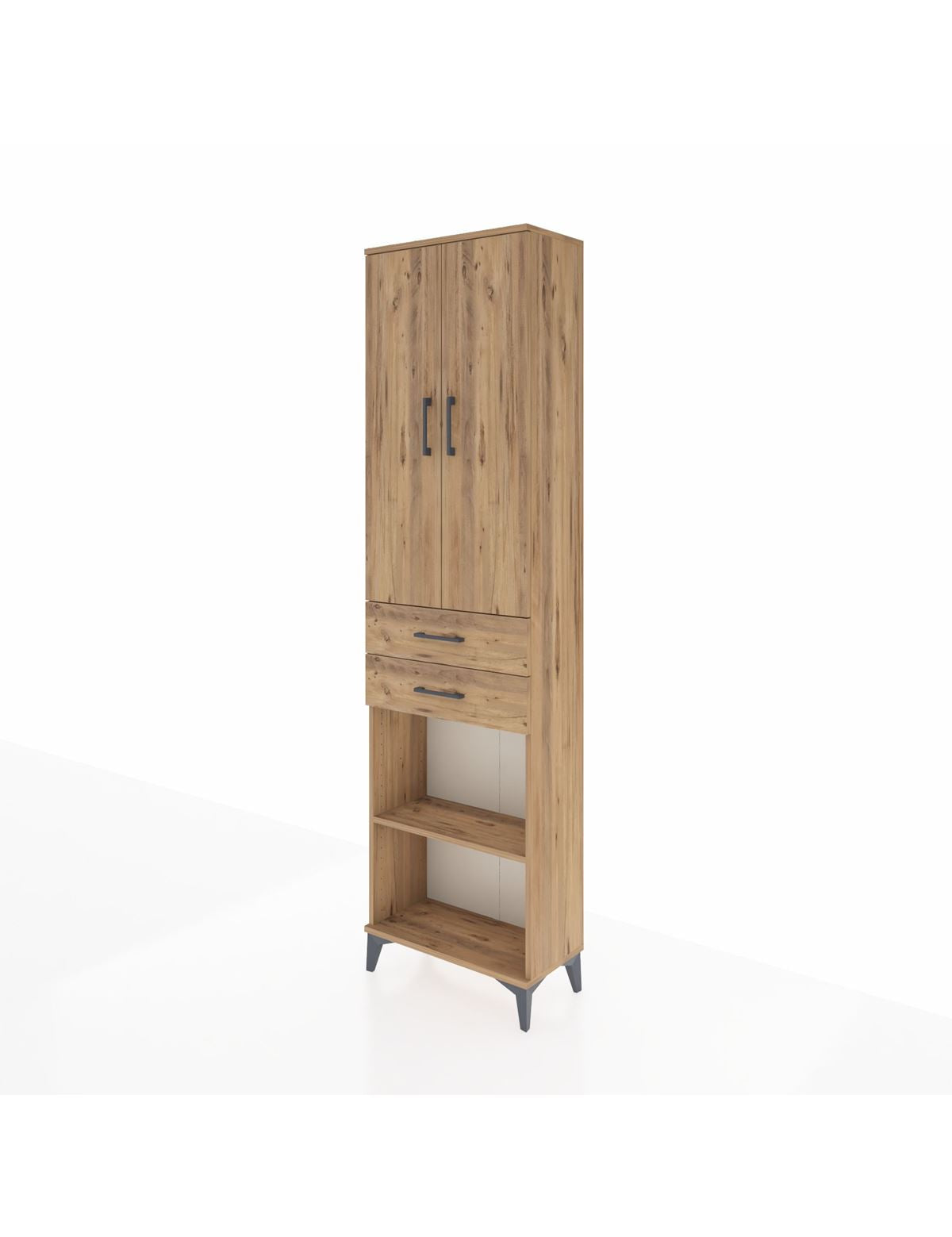 Arges Dolap 3 Raflı 2 Çekmeceli Tek Askılı 60x30x221 - S29M195V9A