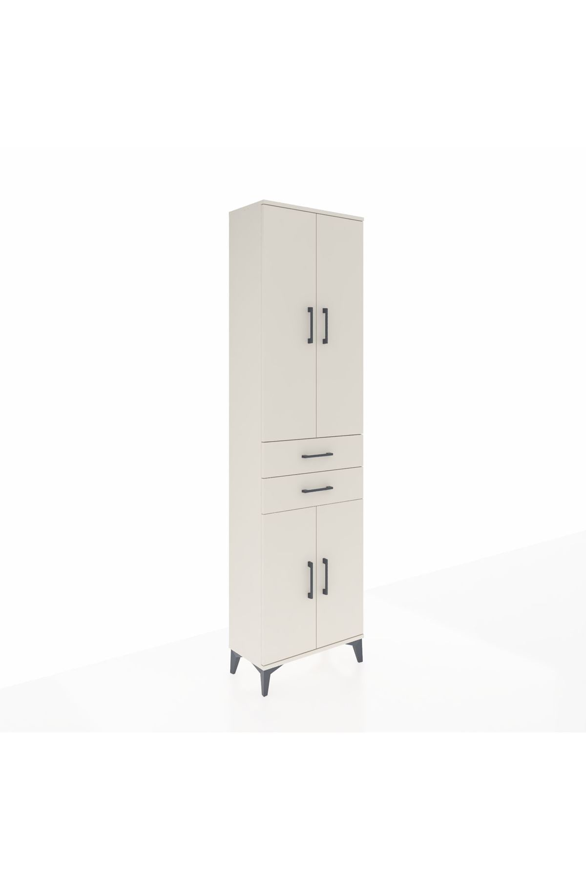 Arges Dolap 4 Raflı 2 Çekmeceli 4 Kapaklı 60x30x221 Aytaşı-Aytaşı