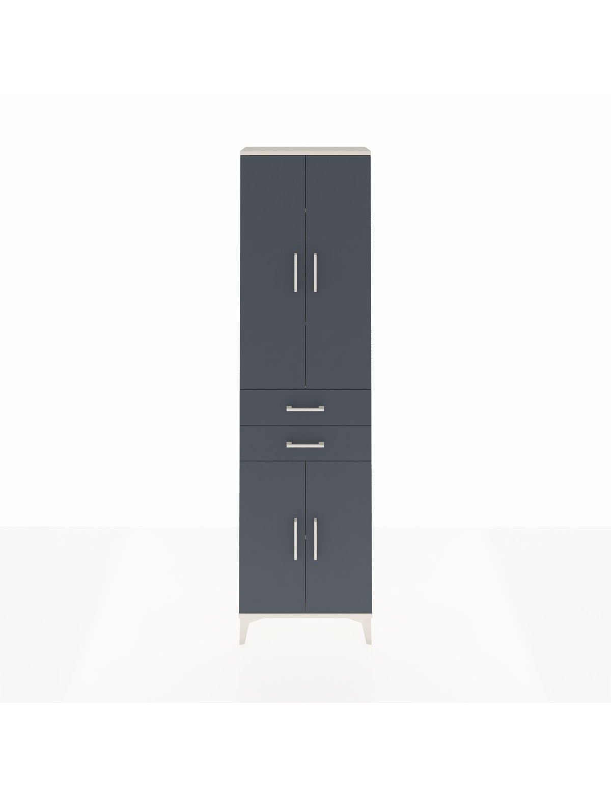 Arges Dolap 4 Raflı 2 Çekmeceli 4 Kapaklı 60x30x221 Aytaşı-Antrasit