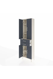 Arges Dolap 4 Raflı 2 Çekmeceli 4 Kapaklı 60x30x221 Aytaşı-Antrasit