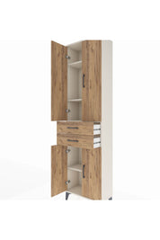 Arges Dolap 4 Raflı 2 Çekmeceli 4 Kapaklı 60x30x221 Aytaşı-Çam