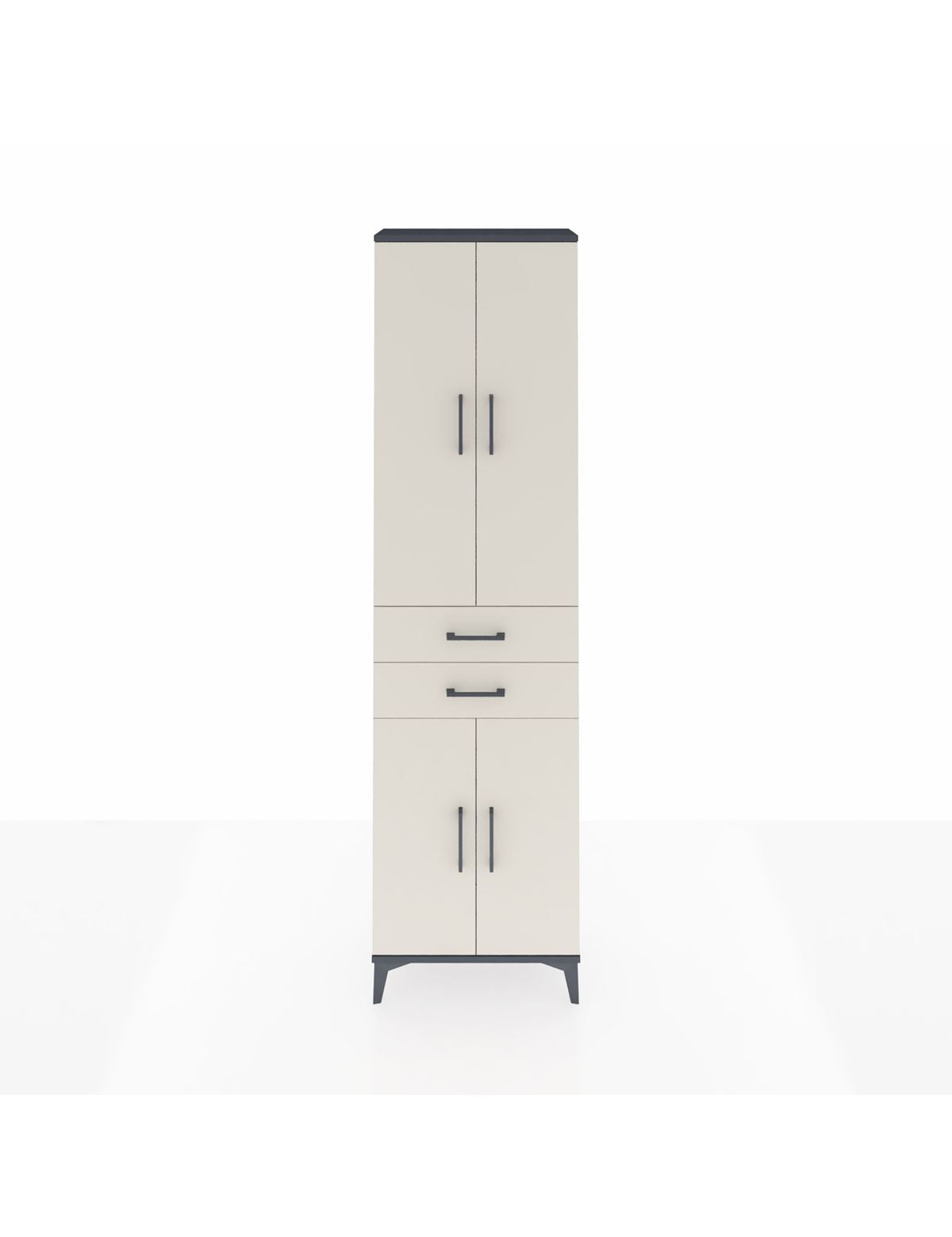 Arges Dolap 4 Raflı 2 Çekmeceli 4 Kapaklı 60x30x221 Antrasit-Aytaşı