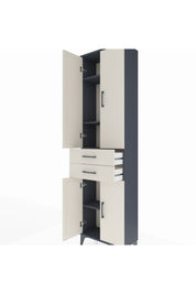 Arges Dolap 4 Raflı 2 Çekmeceli 4 Kapaklı 60x30x221 Antrasit-Aytaşı