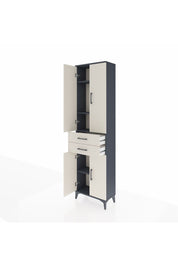 Arges Dolap 4 Raflı 2 Çekmeceli 4 Kapaklı 60x30x221 Antrasit-Aytaşı