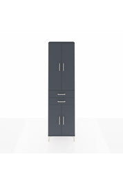 Arges Dolap 4 Raflı 2 Çekmeceli 4 Kapaklı 60x30x221 Antrasit-Antrasit