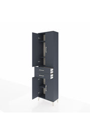 Arges Dolap 4 Raflı 2 Çekmeceli 4 Kapaklı 60x30x221 Antrasit-Antrasit