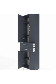 Arges Dolap 4 Raflı 2 Çekmeceli 4 Kapaklı 60x30x221 Antrasit-Antrasit