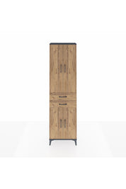 Arges Dolap 4 Raflı 2 Çekmeceli 4 Kapaklı 60x30x221 Antrasit-Çam