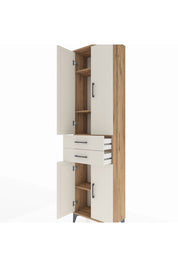 Arges Dolap 4 Raflı 2 Çekmeceli 4 Kapaklı 60x30x221 Çam-Aytaşı