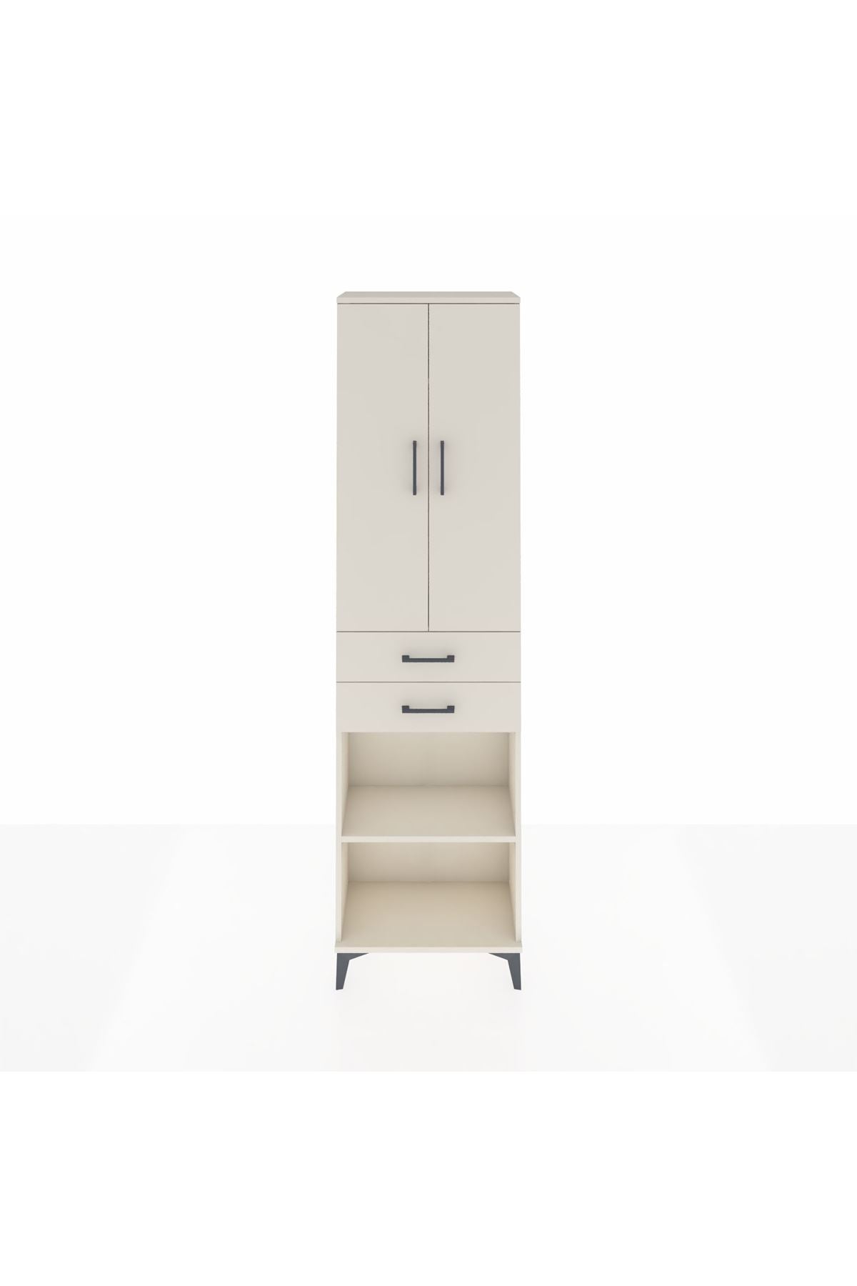 Arges Dolap 4 Raflı 2 Çekmeceli 2 Kapaklı 60x30x221 Aytaşı-Aytaşı