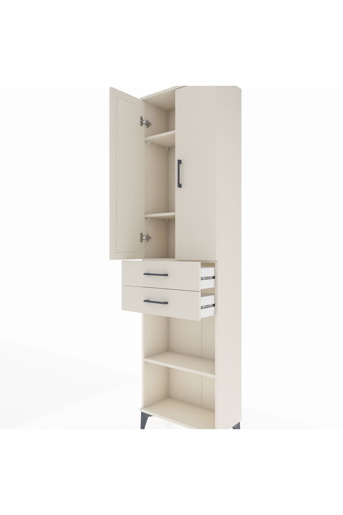 Arges Dolap 4 Raflı 2 Çekmeceli 2 Kapaklı 60x30x221 Aytaşı-Aytaşı