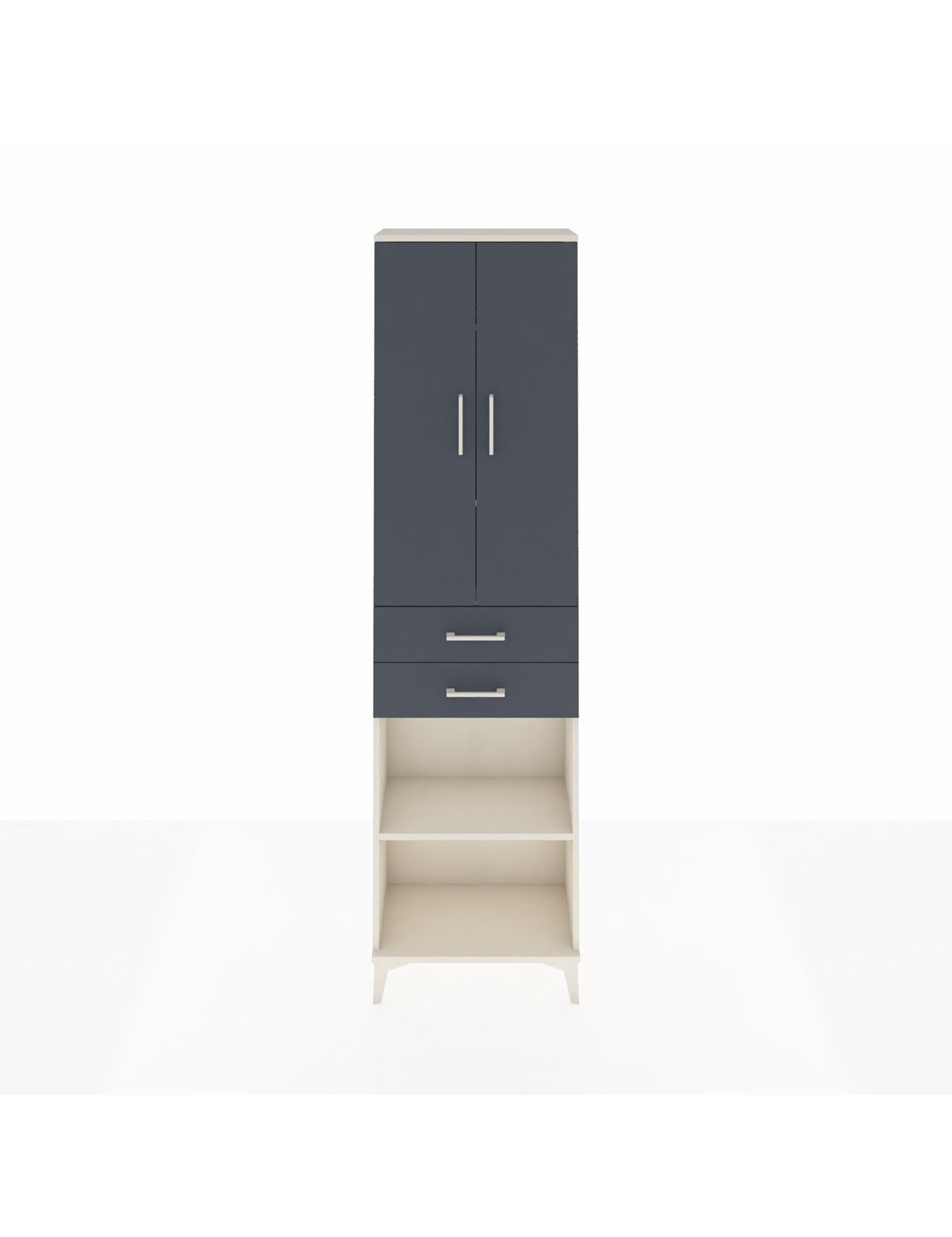 Arges Dolap 4 Raflı 2 Çekmeceli 2 Kapaklı 60x30x221 Aytaşı-Antrasit